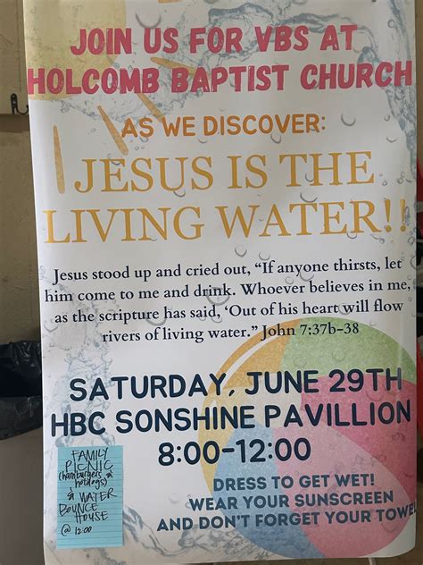 VBS: Jesus Is the Living Water, 22 Tuscohoma St, Holcomb, MS 38940-9638 ...