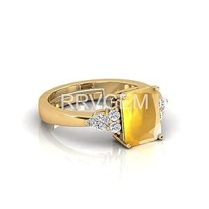 RRVGEM YELLOW SAPPHIRE RING 6.25 Ratti / 6.00 Carat Certified Unheated ...