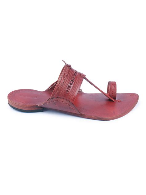 Striking Red Men's Kolhapuri Chappal - Bold & Comfortable