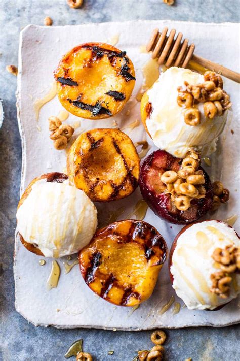 Cinnamon Grilled Peaches with Mascarpone Ice Cream. - Half Baked Harvest