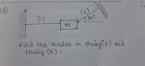 Find the tension in string 1 and string 2 - Brainly.in