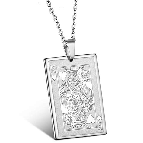 Yellow Chimes Poker King of Hearts Playing Card Solid Charm Stainless ...