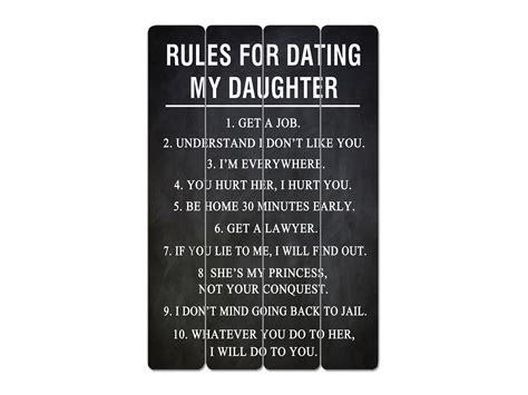 "Dating My Daughter Rules " Wooden Sign - Walmart.com