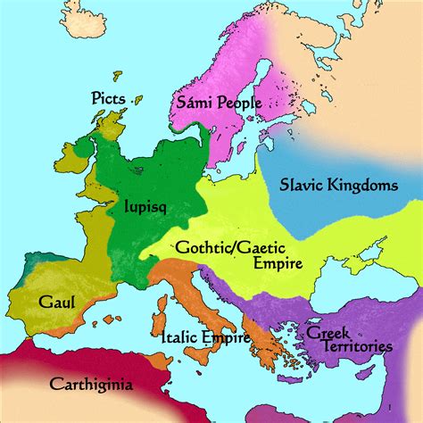 Alt-Europe, 600AD : r/imaginarymaps