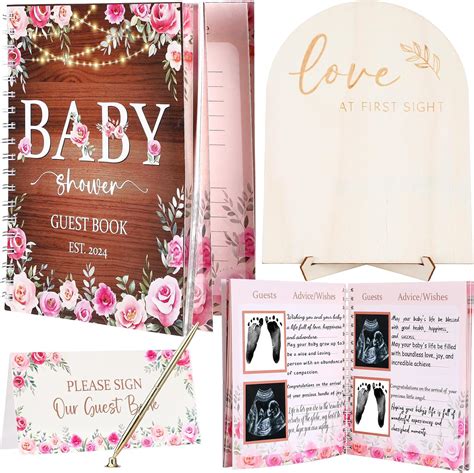 Amazon.com: Sayglossy 7 Pcs Baby Shower Guest Book Baby Shower Sign in ...