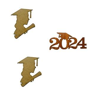 Female Graduate, 2024 Wood Sheet Craft - MDF Plain : Amazon.in: Home ...