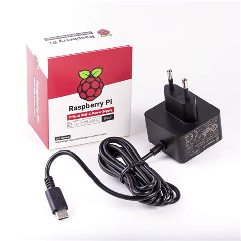 RPI4 PSU EU BLACK Raspberry Pi | Raspberry Pi Power Supply, USB Type C ...