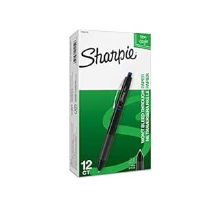 Sharpie Retractable Pens, Fine Point (0.8mm), Blue, 12 Count : Amazon ...