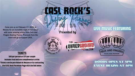 CASL Rock Dueling Pianos, Mezzos, Cumberland, February 17 2024 ...
