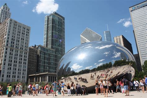 Download The Bean Chicago With Blue Sky Wallpaper | Wallpapers.com