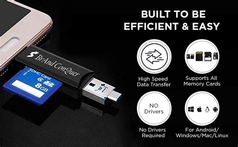 Brand Conquer 3 in 1 SD Card Reader | USB Type C, USB 3.0 and Micro USB ...