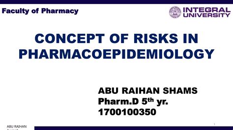 Concept of risk in pharmacoepidemiology Presentation | PPTX