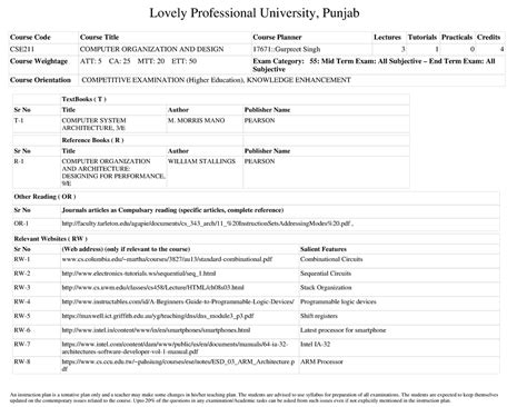 Computer orginization and decision - Lovely Professional University ...