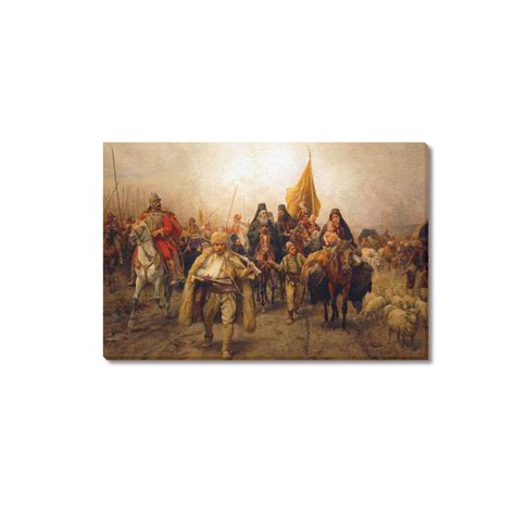 Migration Of Serbs Frame Canvas Print 18"x12" | ID: D6839050