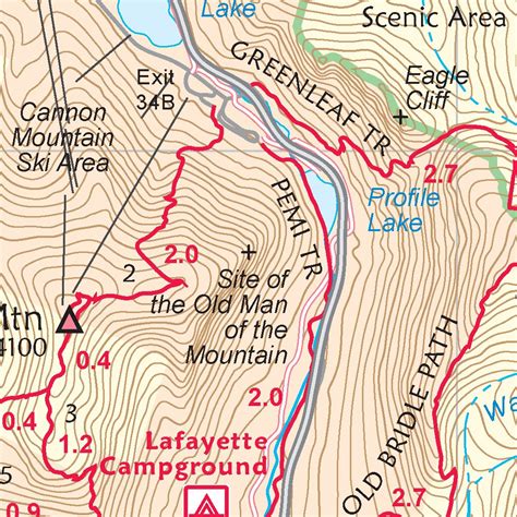AMC White Mountains Trail Map 2: Franconia-Pemigewasset map by ...