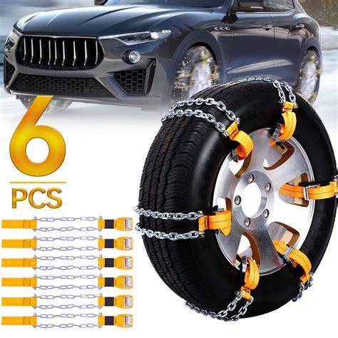 6 PCS Snow Tire Chain Car Truck SUV Anti-Skid Emergency Winter ICE Traction Belt - Walmart.com
