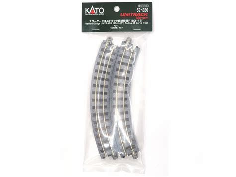 KA52-220 Narrow Gauge Unitrack R183mm Curve 45 degree track (4pcs ...