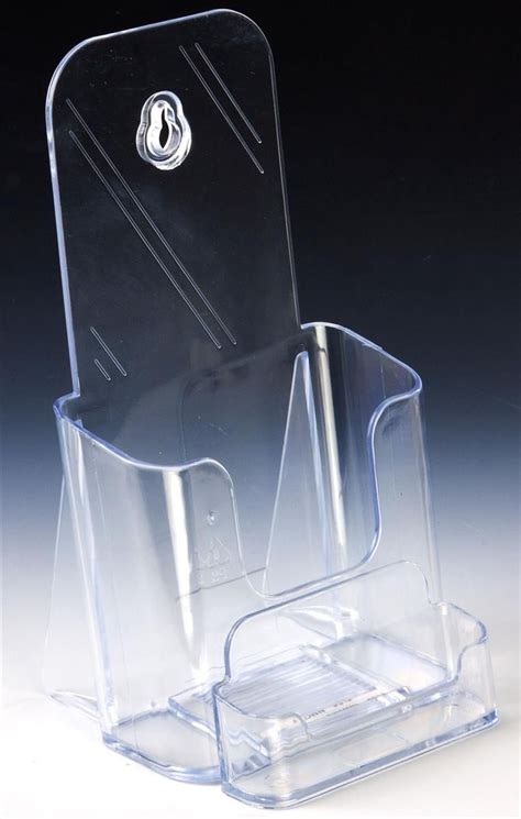 brochure holder with business card pocket