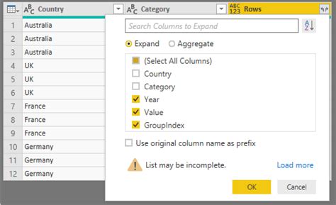 Subgroup Index Power Query 的图像结果