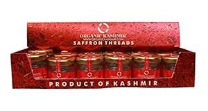 Organic Kashmir 100% Pure Saffron (Kesar) 1 grams - Pack of 12 : Amazon ...