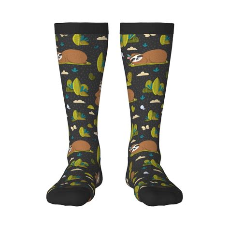 Vsdgher Funny Sloths In The Forest Print Thigh High Socks Extra Long ...
