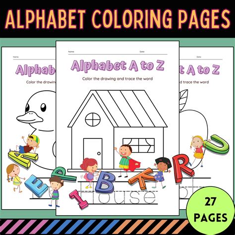 Printable Alphabet Coloring Pages - A to Z Coloring Book for ...