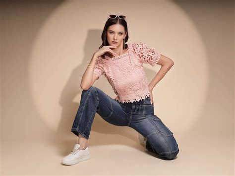 Blue Lace Square Neck Top – Global Republic