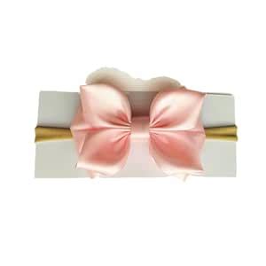 TinyShiny_Satin Ribbon Hair Bow with Baby Soft Headband for NewBorn ...