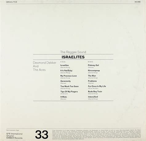 Desmond Dekker And The Aces. Israelites. The Reggae Sound – Bertelsmann ...