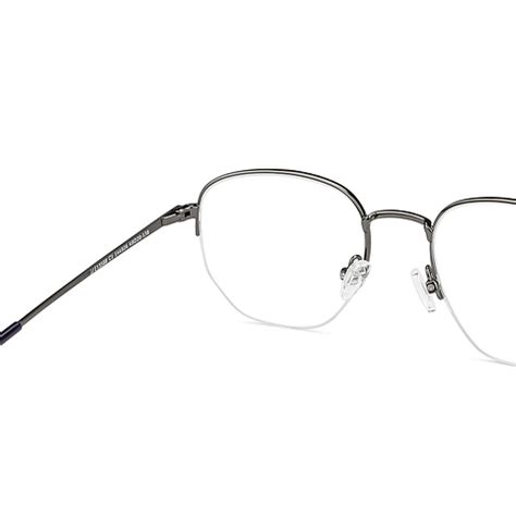 Buy Gunmetal Blue Half Rim Geometric John Jacobs Supreme Steel JJ ...