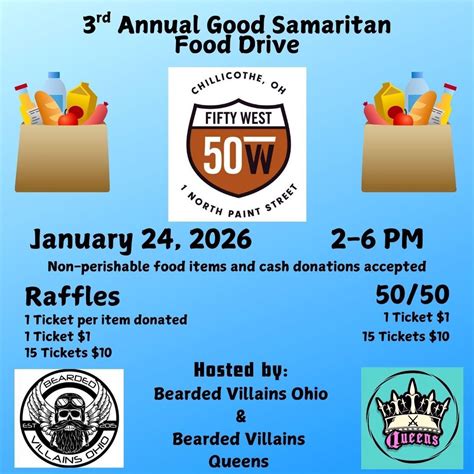 3rd Annual Good Samaritan Food Drive by Ohio Bearded VIllains & Queens ...
