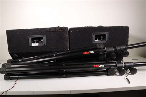 Phonic S710 10" 2-Way Stage Floor Monitor Speaker Pair With Stands