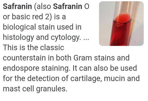 what is safranin solution - Brainly.in