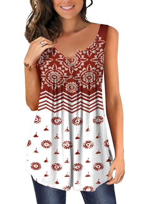 ONLYSHE Summer Women Tank Tops V Neck Casual Flowy Sleeveless T-shirts ...