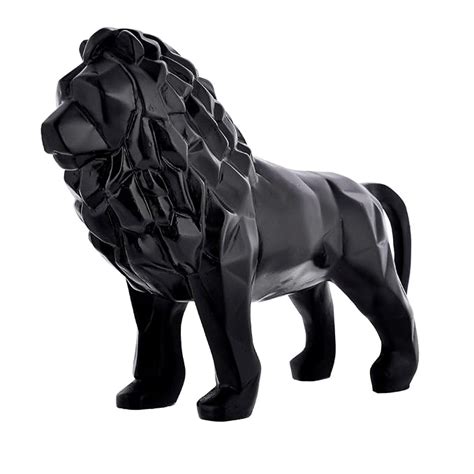 Buy Swadeshi Tradition King Lion Black Statue Sculpture for Home Decor ...