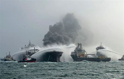 Container ship collides with anchored US-flagged oil tanker in North Sea - ABC News