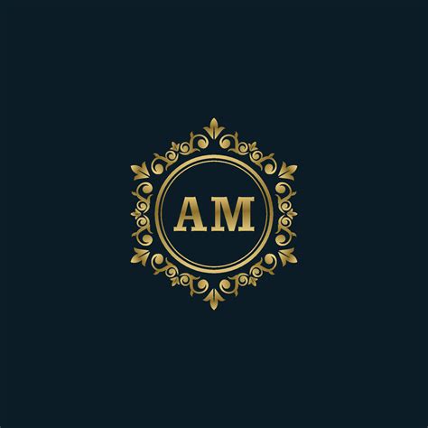 Letter AM logo with Luxury Gold template. Elegance logo vector template ...