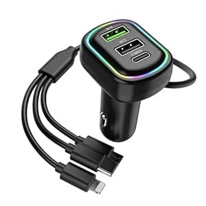 ETH 2 USB + 1 Type-C Phone Super Fast Charging Adapter 48W Car Charger ...