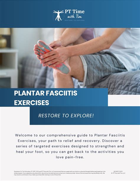Plantar Fasciitis Exercises Worksheet PDF – PT Time with Tim | At-Home ...