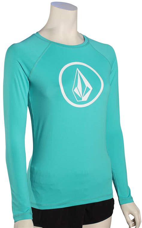 Volcom Simply Solid LS Women's Rash Guard - Blue Drift