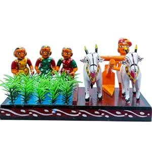 Buy Andhra Hand Crafts Kondapalli Wood Sankranti Nagali Set, 12.5X10X6 ...