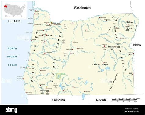 Oregon Maps With Mountain Ranges