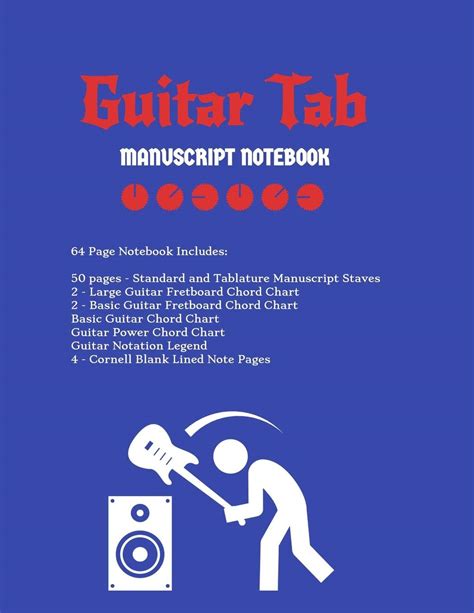 Buy Guitar Tab : Standard & Tablature Staves w/ Basic Chord Charts ...