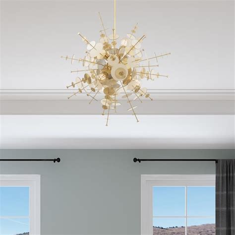 Livex Lighting Circulo 6-Light Satin Brass Mid-century Sputnik Large ...