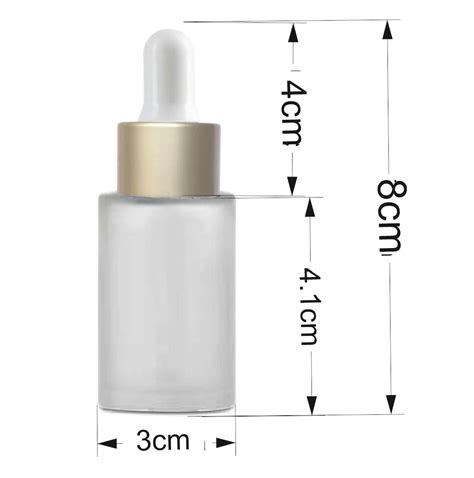 [ZMG116] Flat Shoulder Frosted Glass Bottle With Gold Dropper - 15ml ...