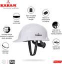 Karam PN521 White Pack of 5 Safety Helmet with Adjustable Chin Strap ...