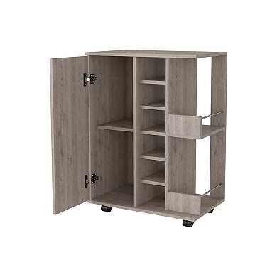Tennessee Bar Cart, One Cabinet With Division, Six Cubbies For Liquor ...