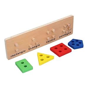 Wedinard Wooden Shape Puzzles, Smooth Surface Geometric Shape Blocks ...