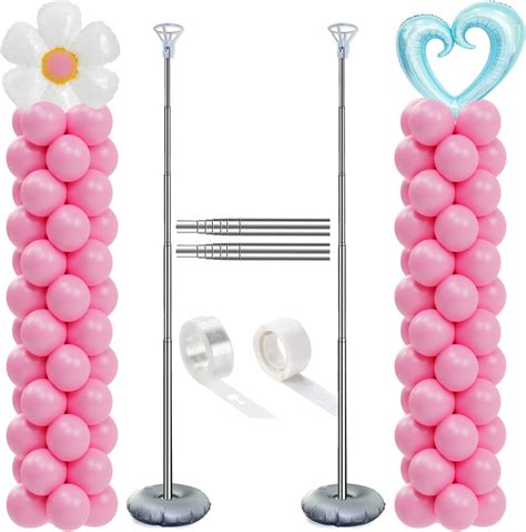 Amazon.com: DECOJOY Balloon Column Stand Set of 2, Adjustable 7 Feet ...