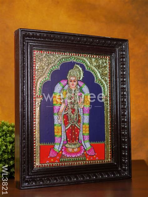 Tanjore Painting Andal - Flat (Gold foil) - 15x12 inch - WL3821 – BLiS